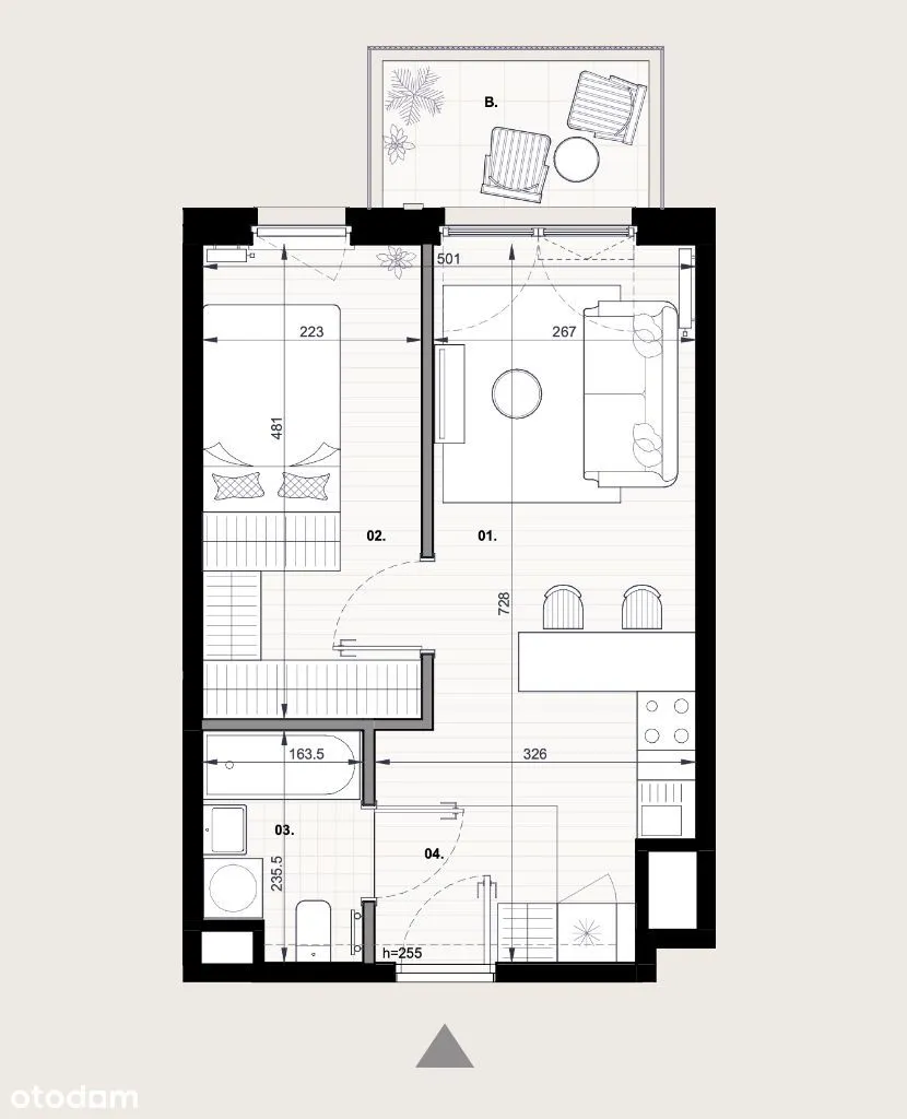 Mokotów 2-pok 34m, balkon, garaż, bezpośrednio