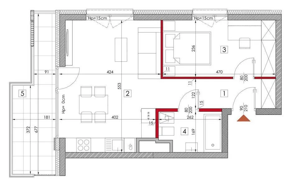 Apartament 2 pokojowy przy Chmielnej 