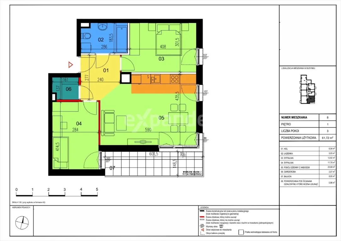 Sprzedam mieszkanie trzypokojowe: Warszawa Wawer , 62 m2, 1024 PLN, 3 pokoje - Domiporta.pl