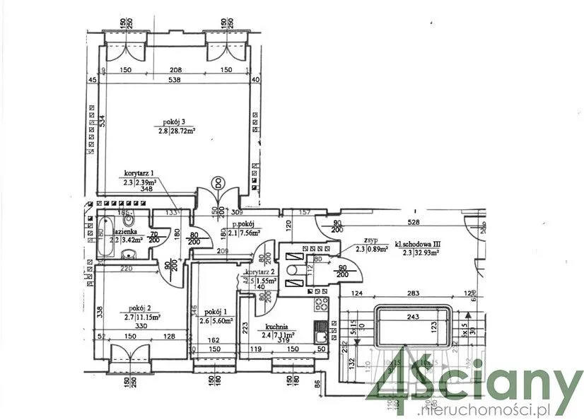 Mieszkanie na sprzedaż 3 pokoje 65m2