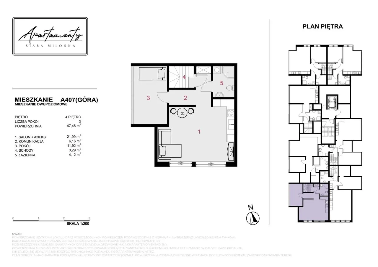 Mieszkanie dwupoziomowe, 110m2, 5 pokoi i 2 aneksy