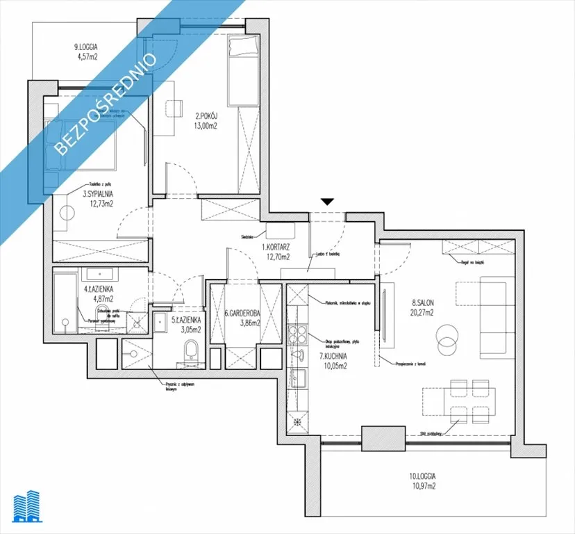 Sprzedam mieszkanie trzypokojowe: Warszawa Mokotów , 79 m2, 1368000 PLN, 3 pokoje - Domiporta.pl