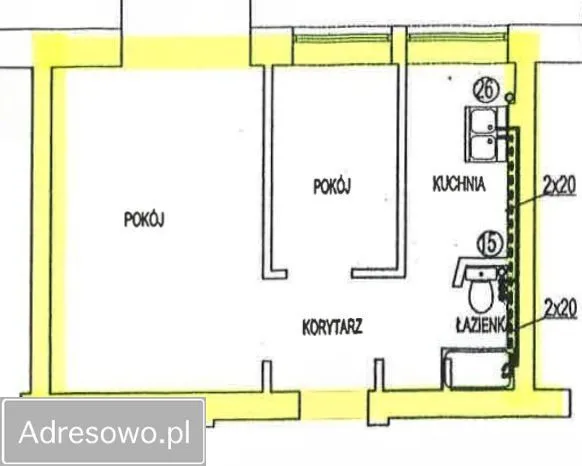 Warszawa Mokotów, ul. Jarosława Dąbrowskiego Mieszkanie - 2 pokoje - 32 m2 - 2 piętro