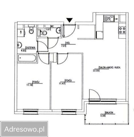 Warszawa Ursus, ul. Herbu Oksza Mieszkanie - 3 pokoje - 61 m2 - 5 piętro