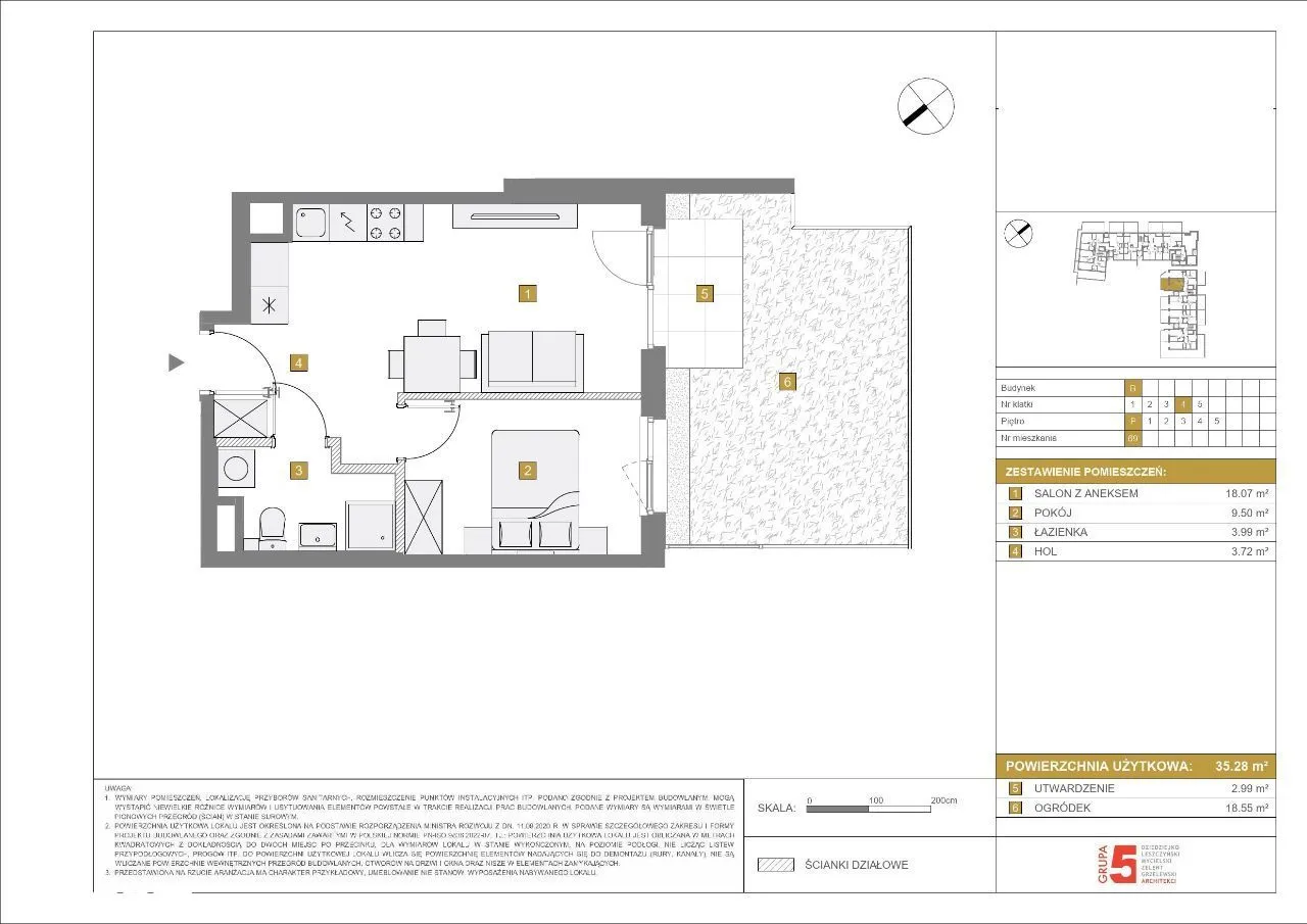 2 pokoje z ogródkiem, apartamentowiec,BEZ PROWIZJI