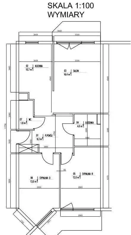 Mieszkanie na sprzedaż 3 pokoje 67m2