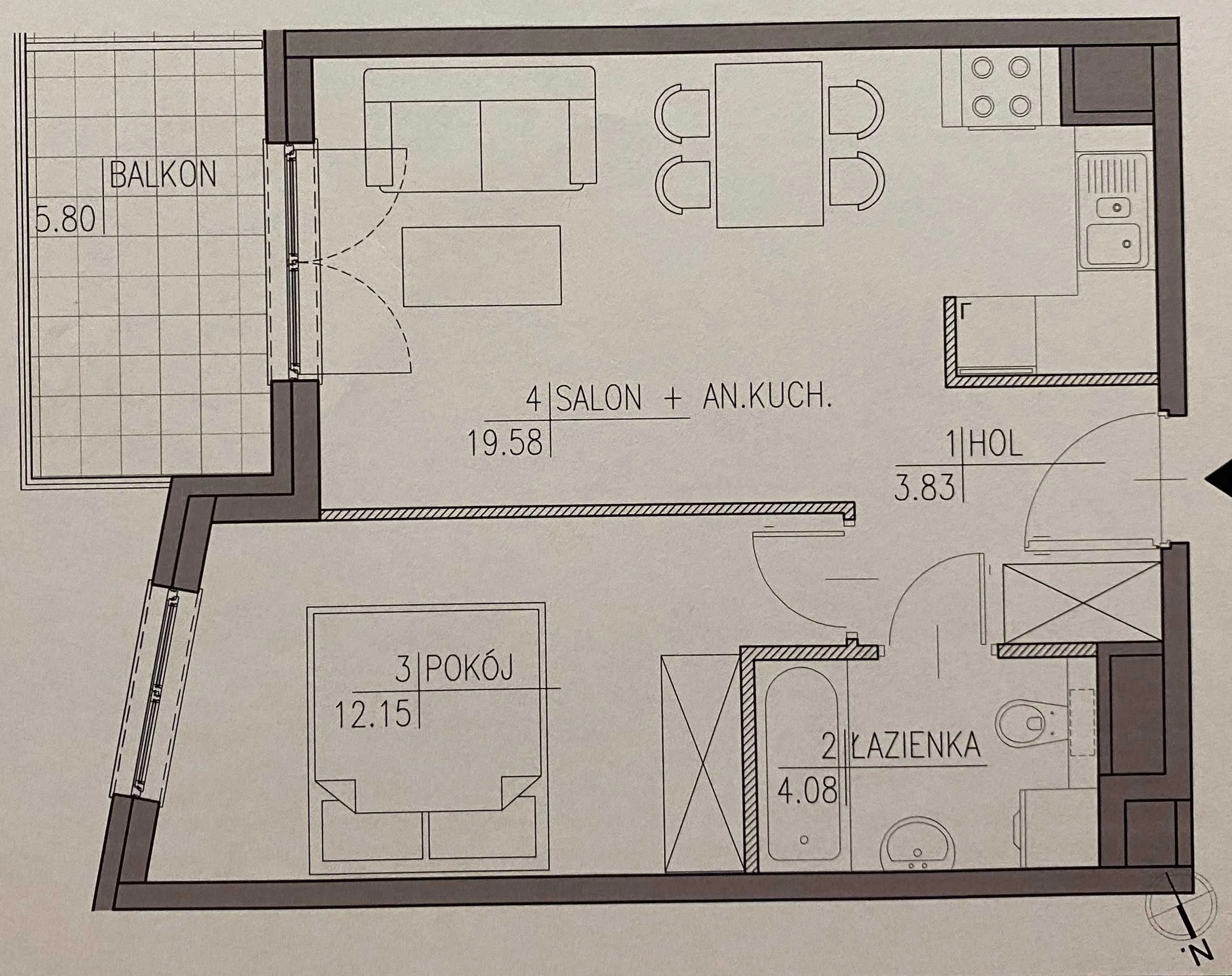 2 pokoje miasteczko Wilanów, 40 m2