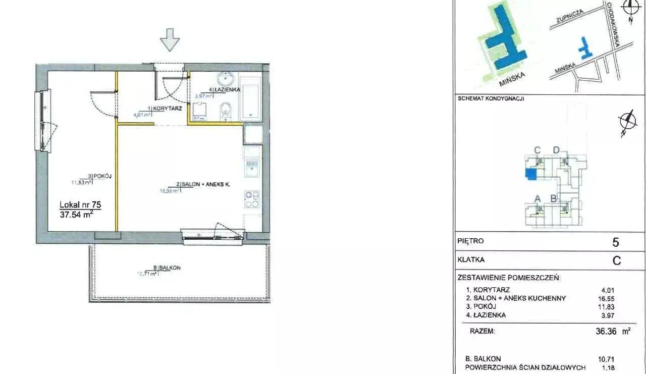 Mieszkanie na wynajem 2 pokoje 38m2