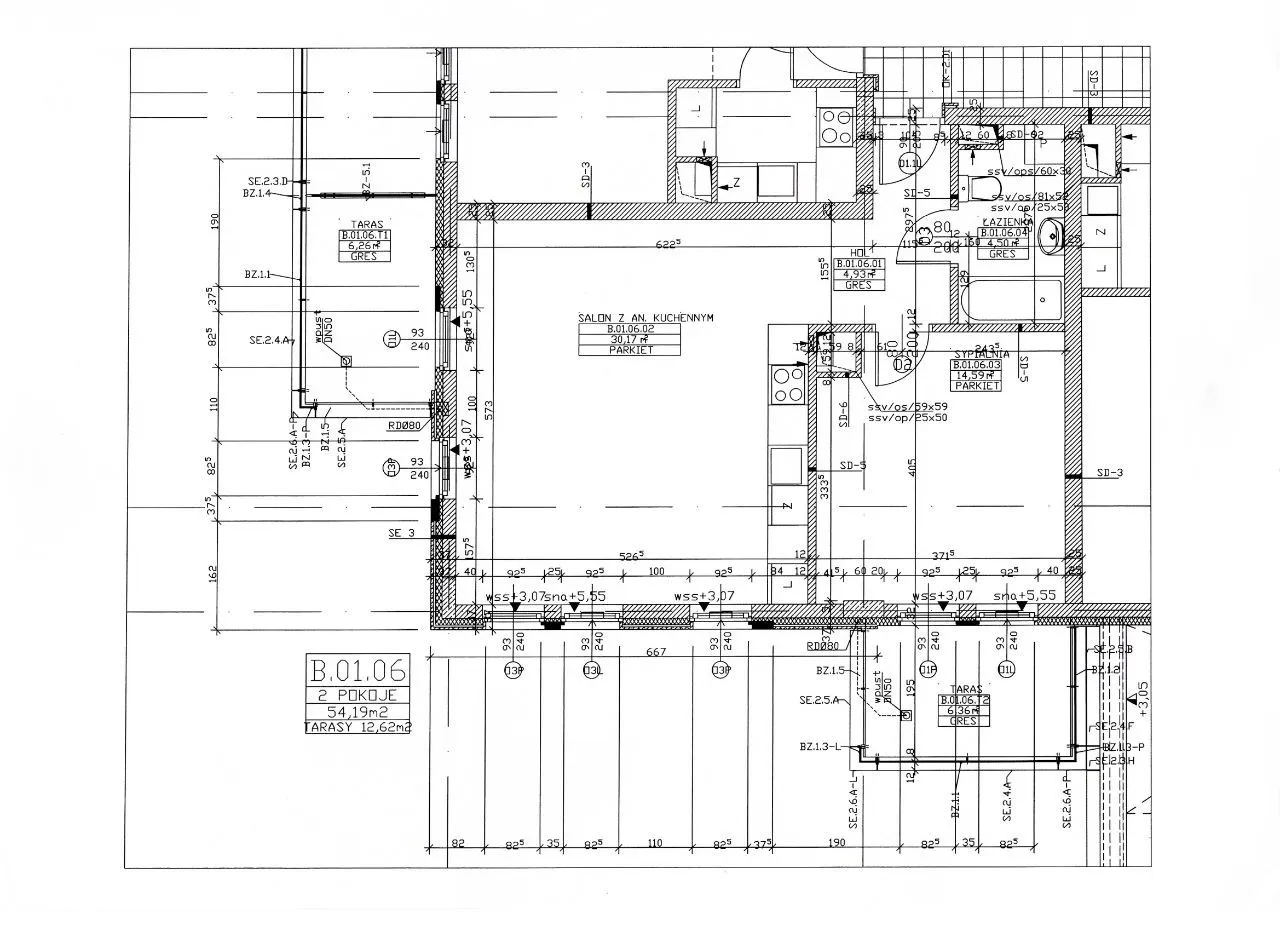 Apartament 2 pokojowy na Mokotowie - 2 tarasy