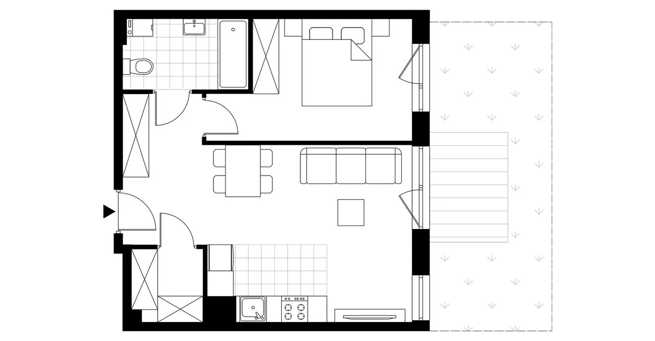 2-pokojowe mieszkanie 45m2 + ogródek