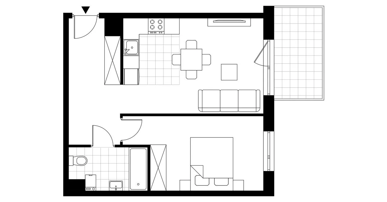 2-pokojowe mieszkanie 46m2 + balkon Bezpośrednio