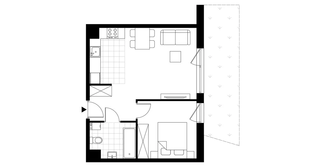 2-pokojowe mieszkanie 41m2 + ogródek