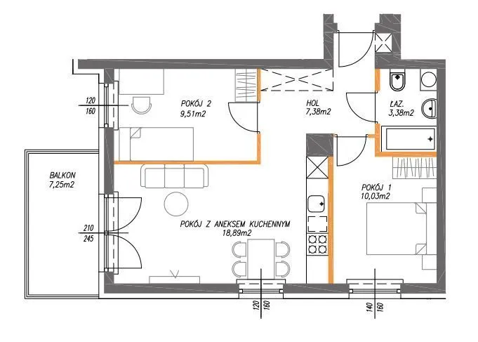 Sprzedam mieszkanie 3-pokoje 51,10m2, Szlachecka