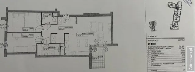 Warszawa Wola, ul. Jana Kazimierza Mieszkanie - 3 pokoje - 73 m2 - 4 piętro