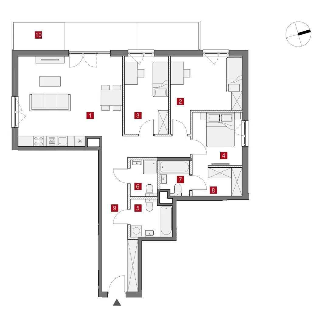 4 pokoje 104m2 / 450m Metro Chrzanów / Duży balkon