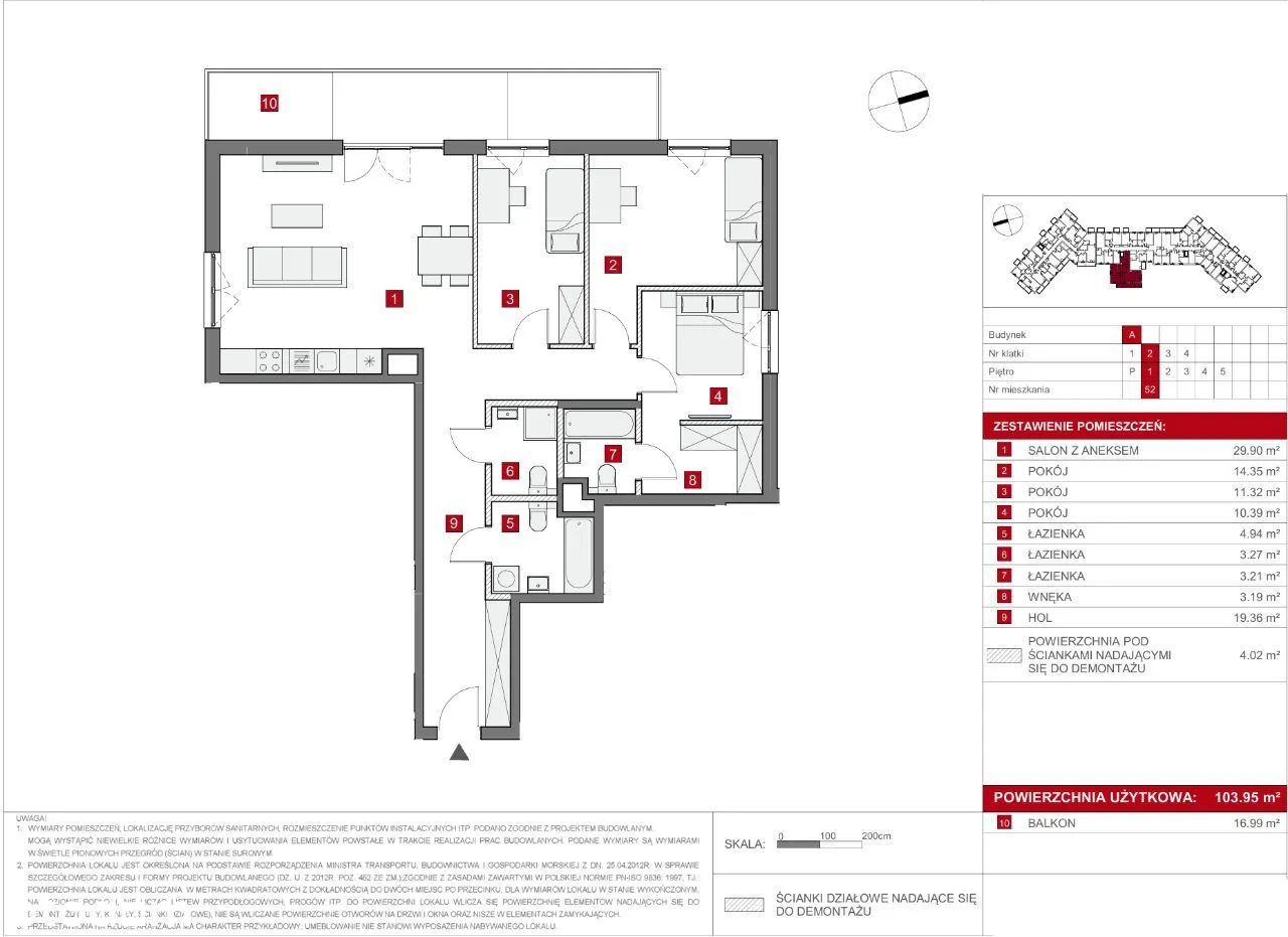 4 pokoje 104m2 / 450m Metro Chrzanów / Duży balkon