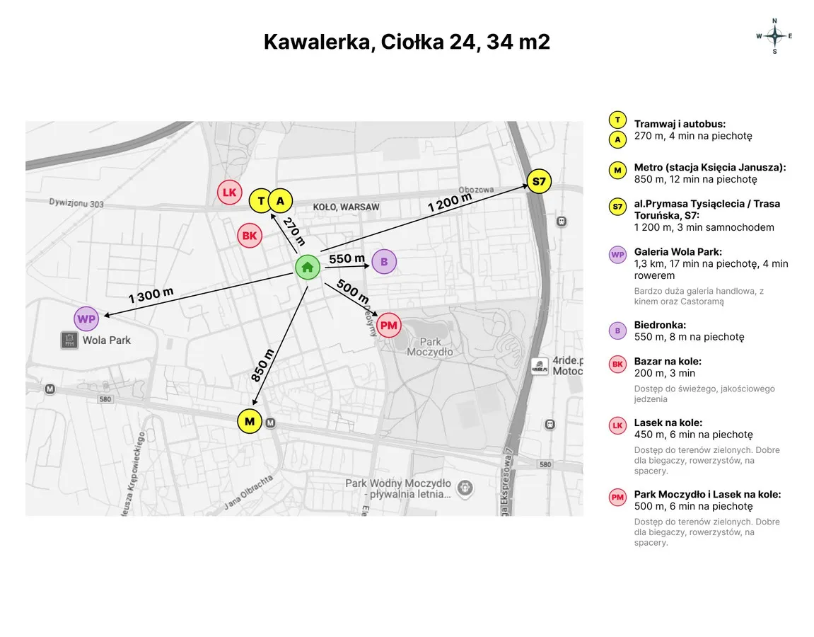 Kawalerka, 34 m2, Wola, osobny salon i kuchnio-jadalnia, blisko Metra 