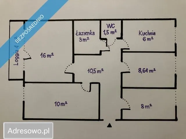 Warszawa Mokotów, ul. Egejska Mieszkanie - 4 pokoje - 64 m2 - 2 piętro