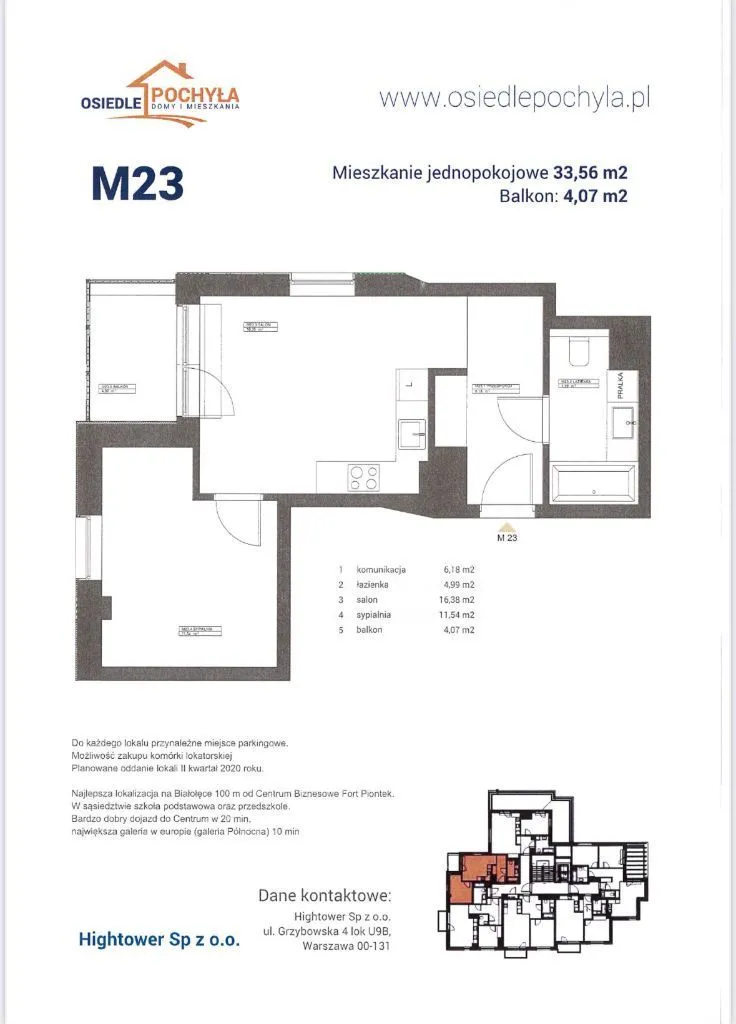 Mieszkanie w nowej inwestycji Osiedle Pochyła