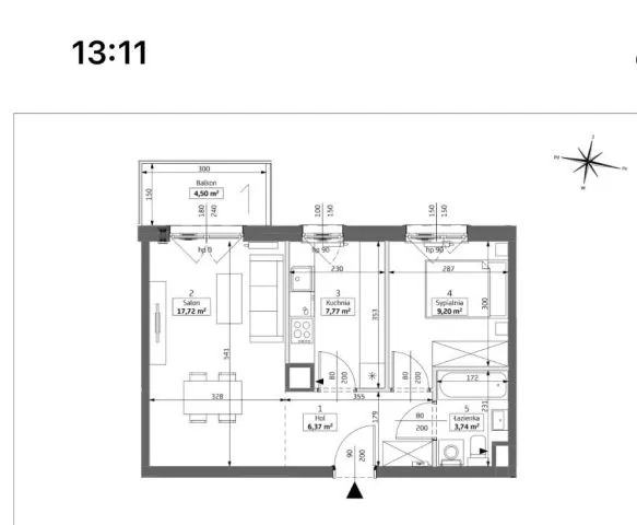 Warszawa Szczęśliwice, ul. Budki Szczęśliwickie Mieszkanie - 2 pokoje - 46 m2 - 3 piętro