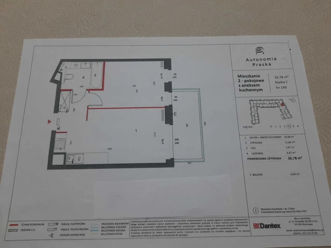 Warszawa Praga-Północ, ul. Namysłowska Mieszkanie - 2 pokoje - 36 m2 - 4 piętro