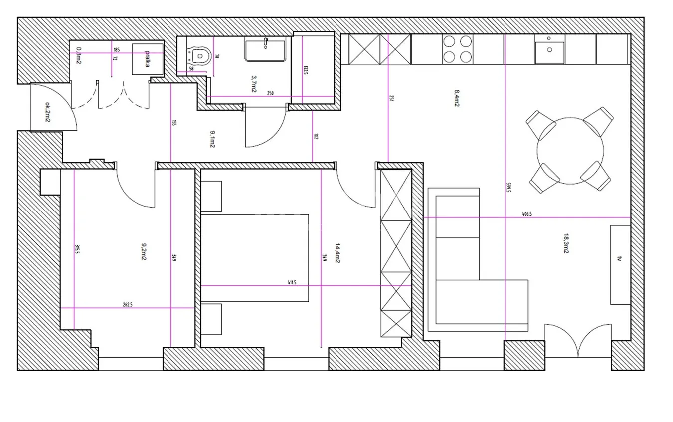 Apartament w kamienicy - 400m do metra (6 minut) 