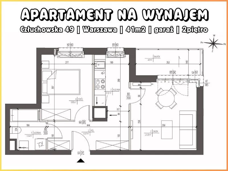 Człuchowska 49 | 41m2 | garaż |2p.