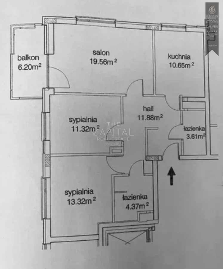 3-pokojowe mieszkanie na Mokotówie 