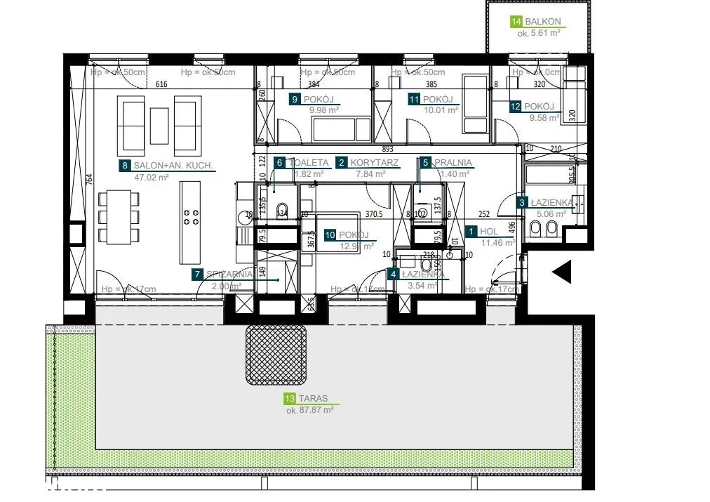 Wyjątkowy penthouse 123m2 z tarasem 88m2 z jacuzzi