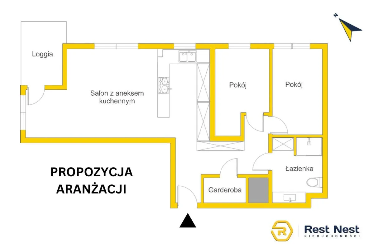 Przestronne i jasne 2 pokoje do wprowadzenia 