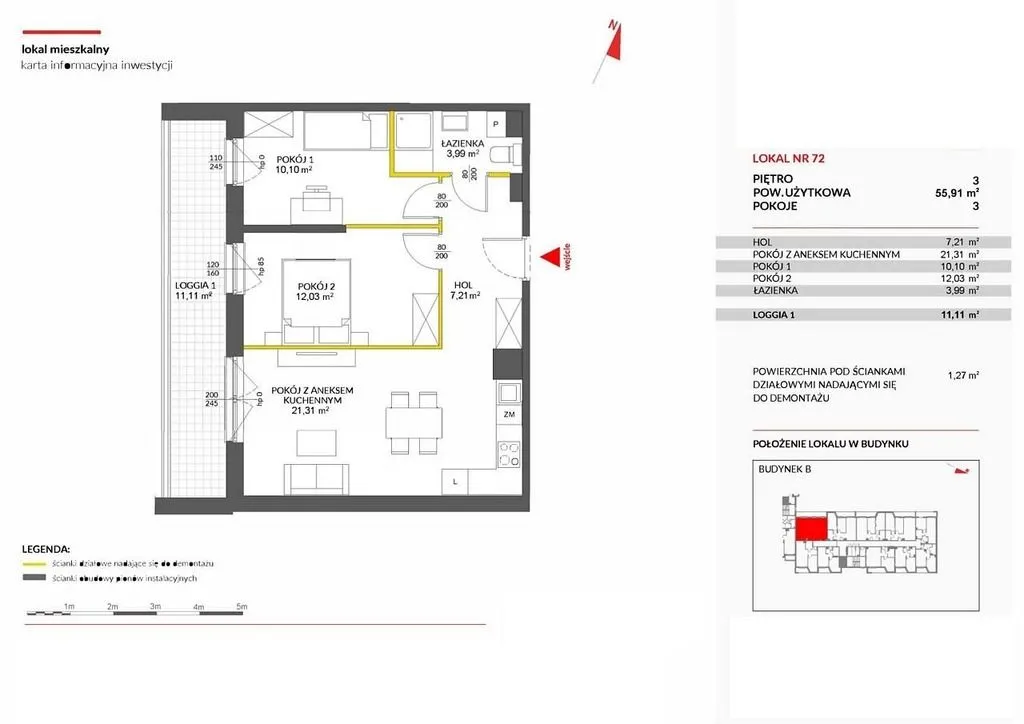 Gotowe do zamieszkania 3 pok. 55,91 m2 Białołęka 