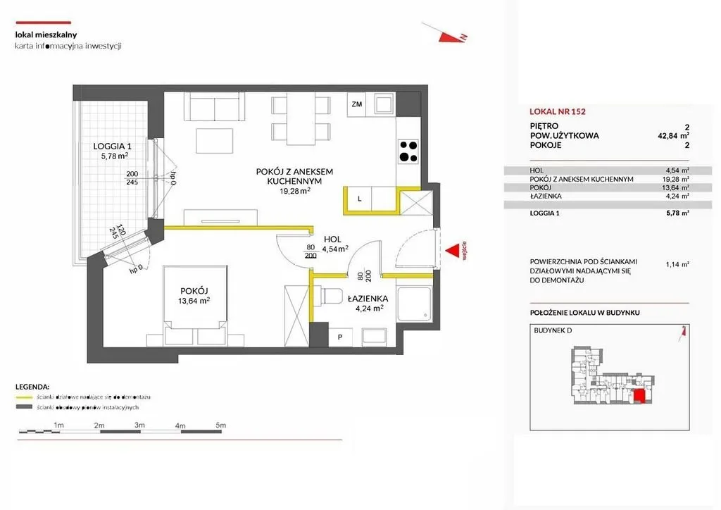 Gotowe do zamieszkania 2 pok. 42,84 m2 Białołęka 