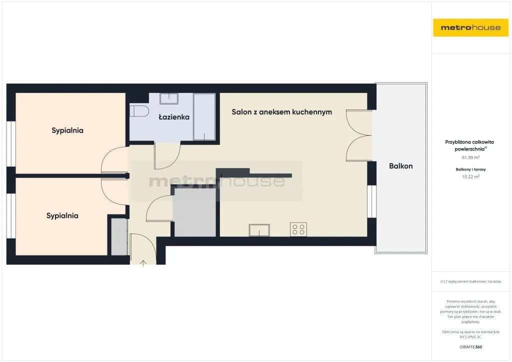 Mieszkanie na sprzedaż, 63 m², 3 pokoje Warszawa Bemowo 