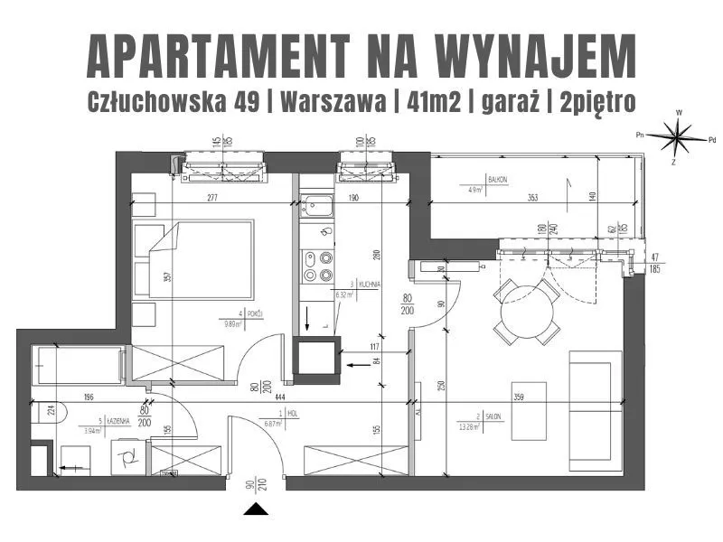 Bezpośrednio | Nowe | 41m2 | garaż | 2p. + kuchnia