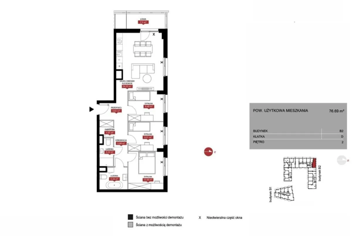 Sprzedam mieszkanie czteropokojowe : Warszawa , ulica Wołoska, 77 m2, 1502510 PLN, 4 pokoje - Domiporta.pl