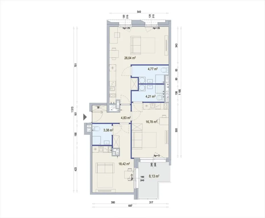 Sprzedam mieszkanie trzypokojowe: Warszawa , ulica Wołoska, 78 m2, 1410456 PLN, 3 pokoje - Domiporta.pl