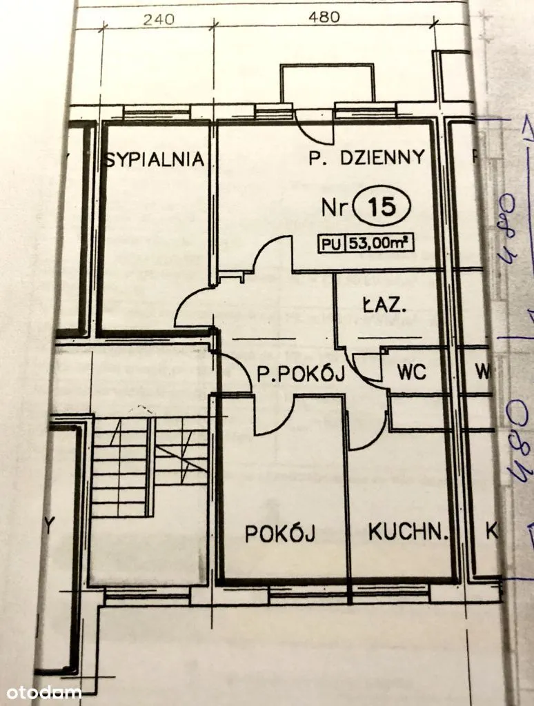 Sobieskiego, 3 pokoje, 53 m kw.