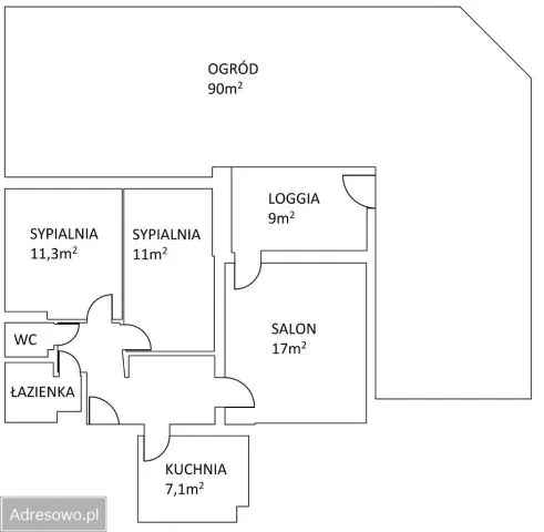 Warszawa Targówek, ul. Goławicka Mieszkanie - 3 pokoje - 62 m2 - parter