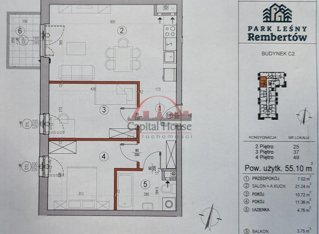 Sprzedam mieszkanie dwupokojowe: Warszawa Rembertów , ulica Chełmżyńska, 55 m2, 825000 PLN, 2 pokoje - Domiporta.pl