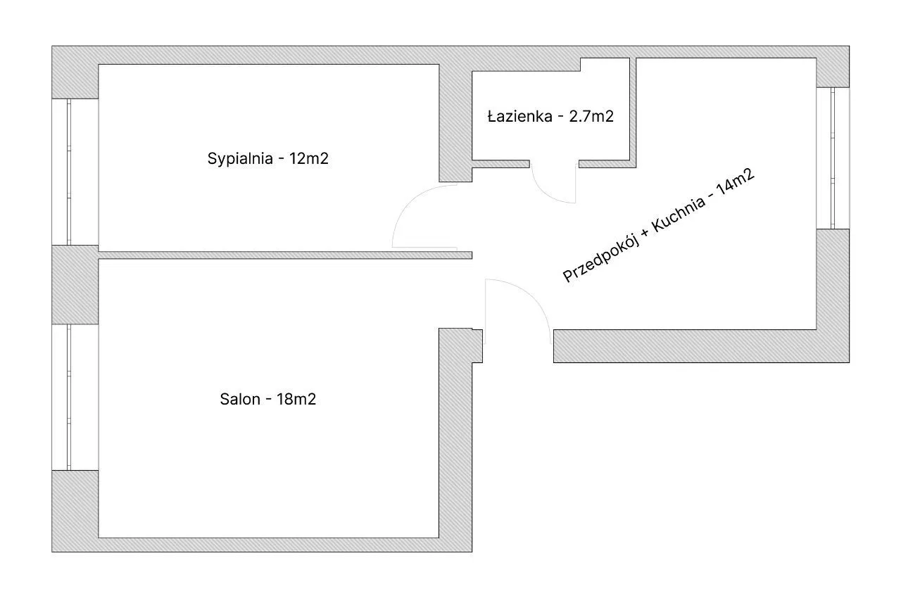 Muranów | 45m2 | 2 pokoje + oddzielna kuchnia