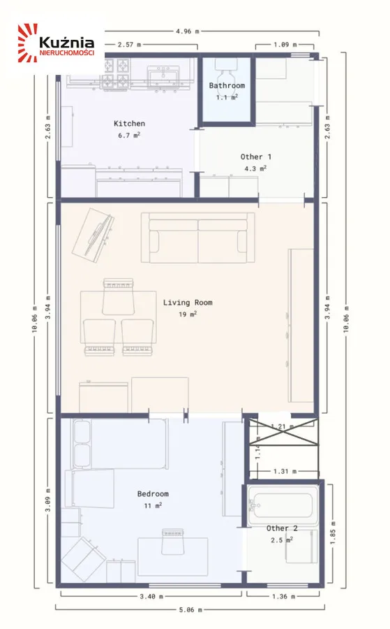 Mieszkanie na sprzedaż, 44 m², 2 pokoje Warszawa Ochota Stara Ochota 