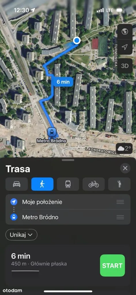 2 pokoje z osobną, widną kuchnią przy metrze!