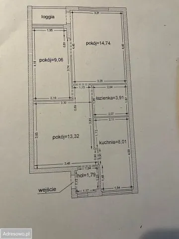 Warszawa Grochów, ul. Szaserów Mieszkanie - 3 pokoje - 51 m2 - parter