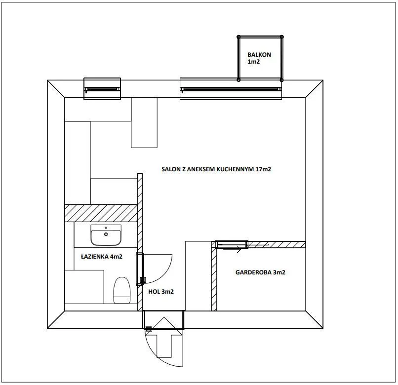 Studio na Bródnie (klimatyzacja, garderoba, metro)