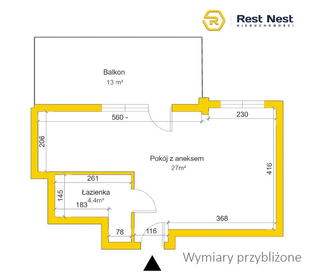 Pokój z kuchnią 30 m2 z tarasem 13 m2 - Literacka 