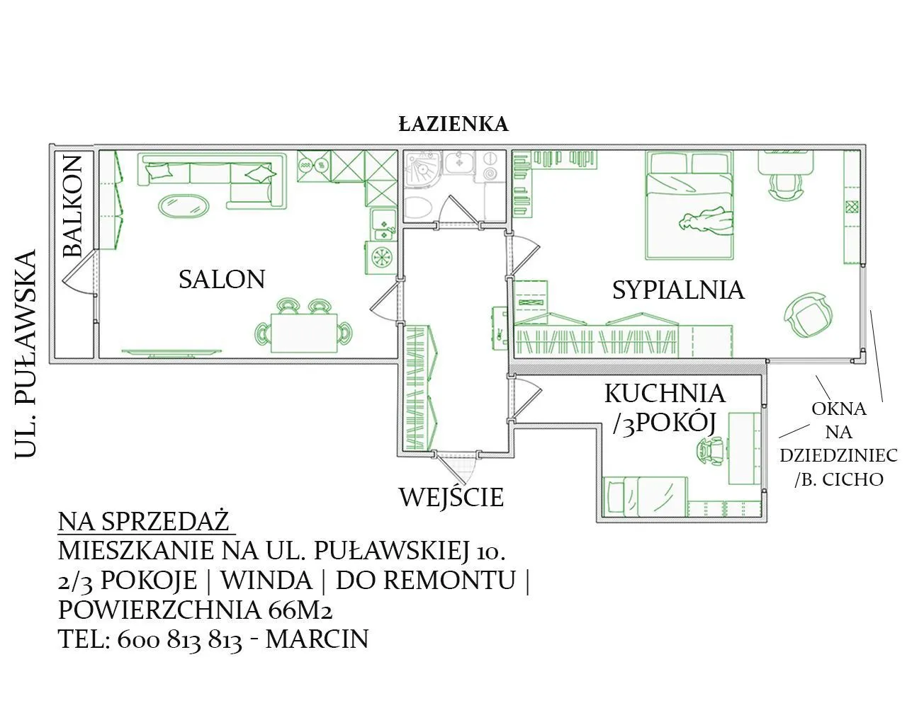 OKAZJA! PUŁAWSKA |Dla siebie|Flip|Booking| 2/3 pok