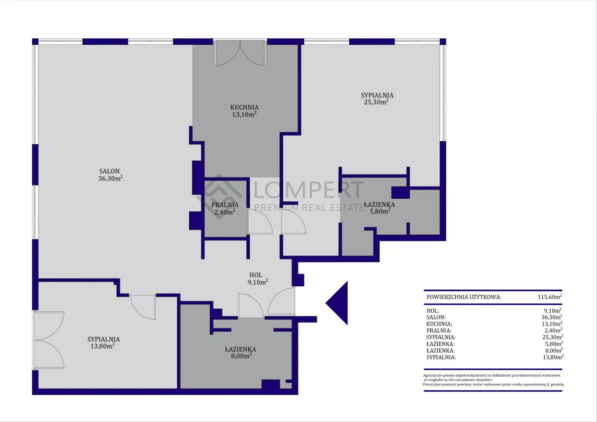 Apartament 115 m2 z ogrodem 143 m2 