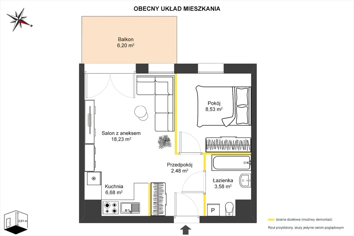 Mieszkanie na sprzedaż, 32 m², 2 pokoje Warszawa Wilanów Wilanów Niski 