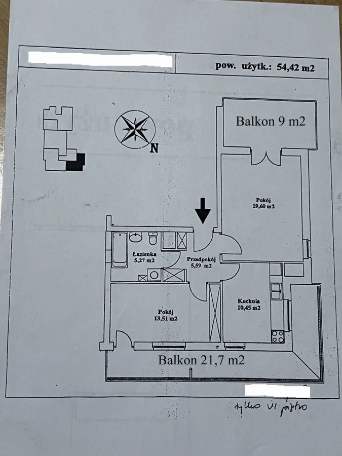 54,45 M2 PLUS 2 balkony 30m2 Ost piętro na 3 str świata! Skorosze bezpośrednio 