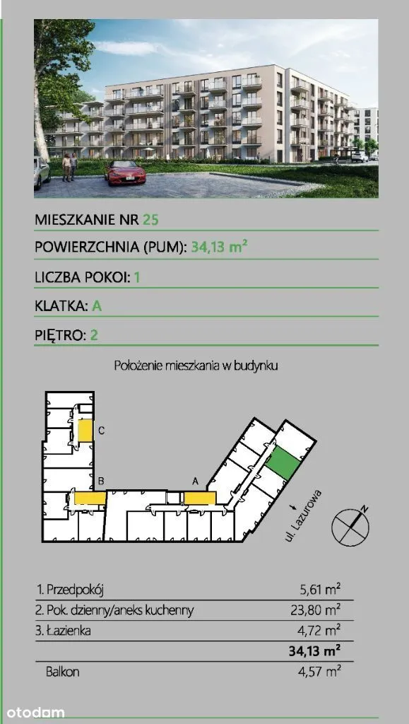 1 pok - 34,13 m2 - GARAŻ GARTIS